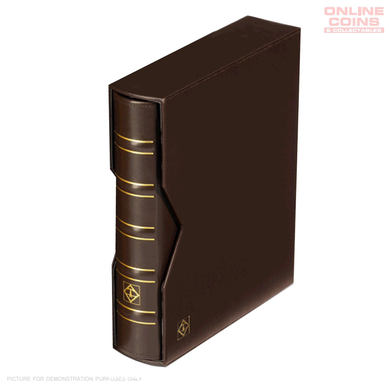 Lighthouse - Classic Optima Leather Coin, Stamp & Banknote Album With Slipcase - Dark Brown